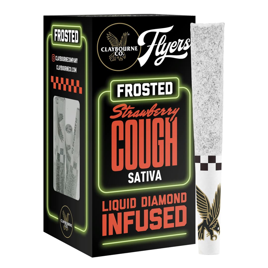 Infused Pre-Roll Pack-Claybourne Co.-Strawberry Cough Frosted Infused 0.5g 5-Pack