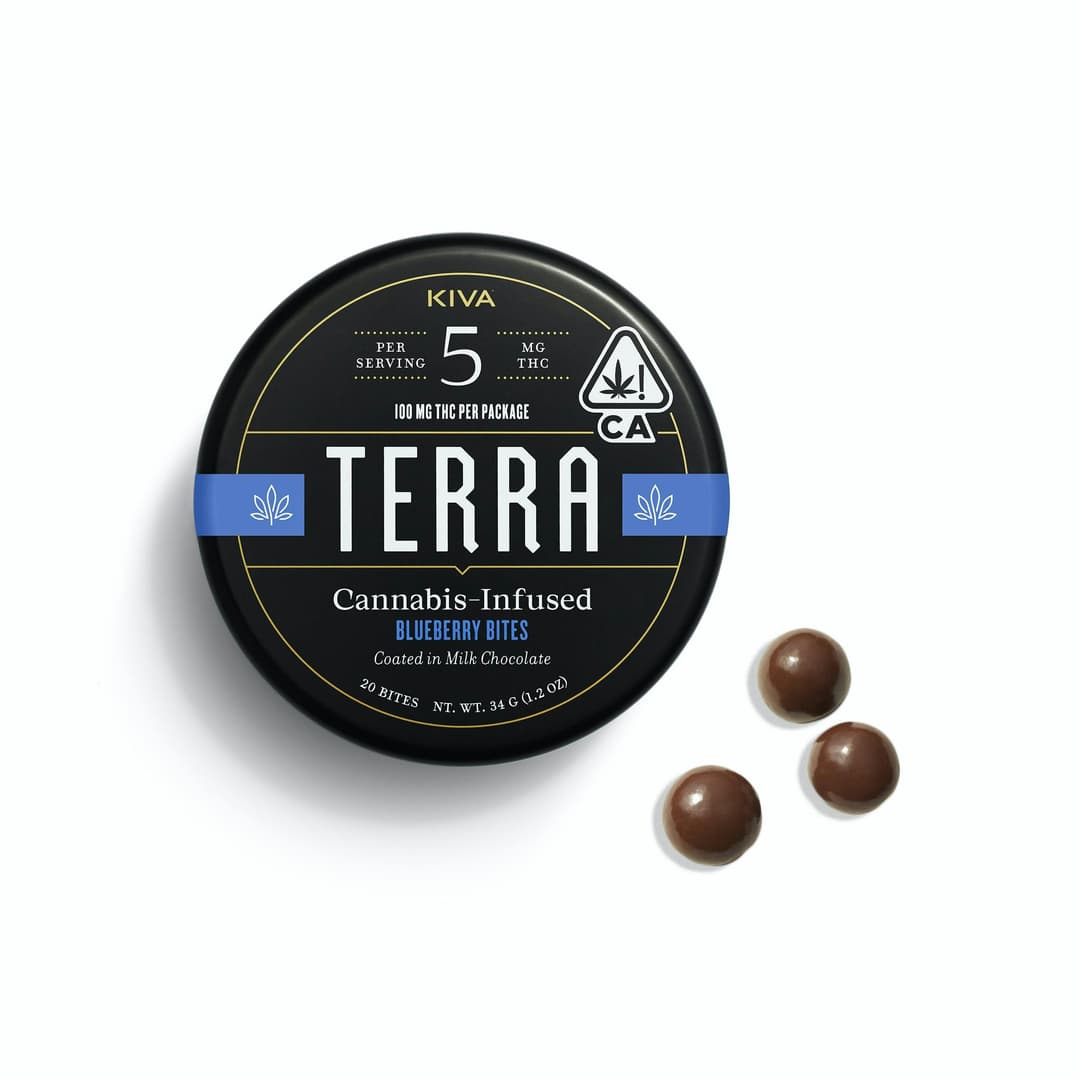Solventless Rosin / Hash-Kiva Confections-Milk Chocolate Blueberries Terra Bites