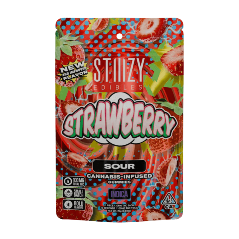 Gummies-STIIIZY-Sour Strawberry Gummies