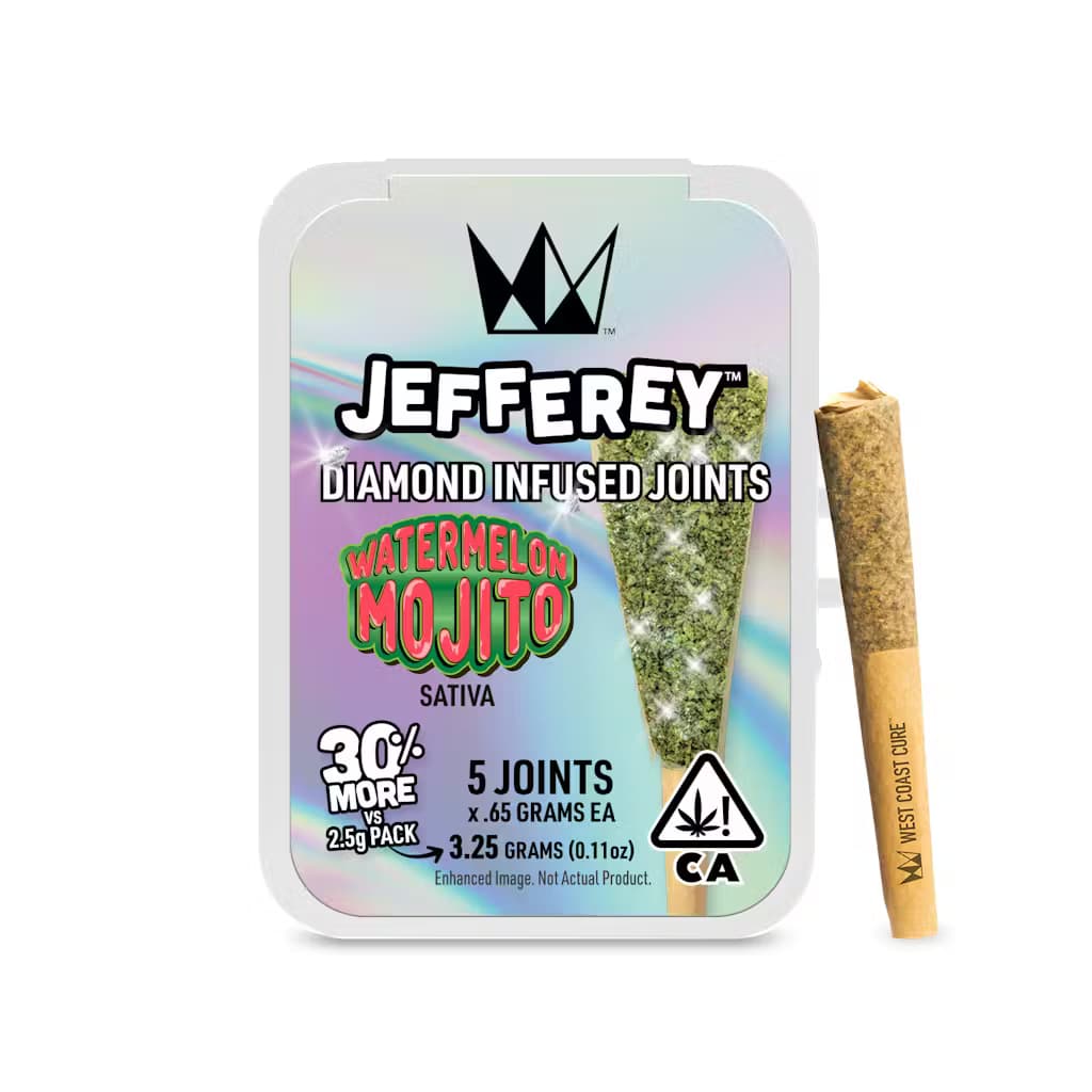 Infused Pre-Roll Pack-West Coast Cure-Watermelon Mojito Jefferey Infused 0.65g 5-Pack