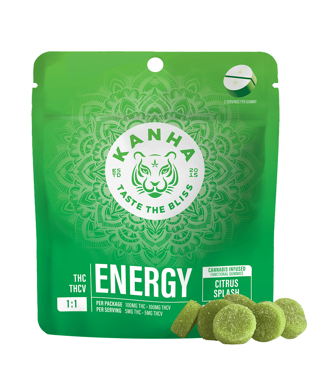 Ratio (CBN/CBD)-Kanha-Citrus Splash 1:1 THC THCV Energy Gummies